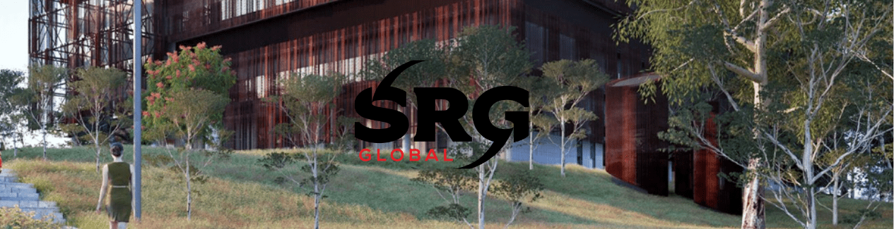 The Victorian Heart Hospital building with the SRG Global logo